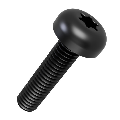 M3 x 20mm Torx Pan Head Machine Screw (DIN 7985T) | Black Zinc Plated Steel
