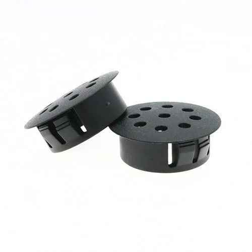 25.4mm Black Vent Plug - 6.4mm Panel | Nylon 66