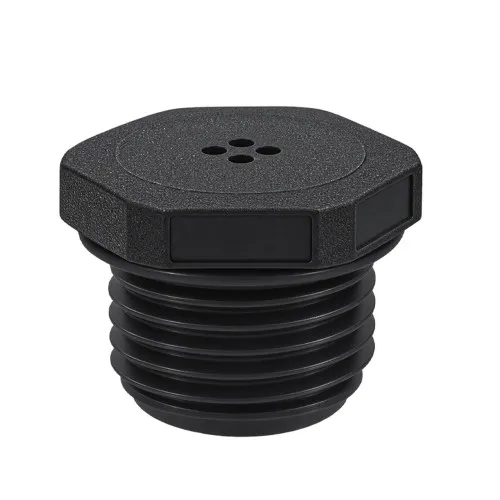 PG13.5 Black Threaded Vent Plug - 15.8mm Length | Nylon