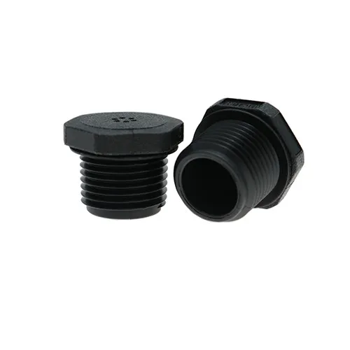 Threaded Vent Plugs PG21 Thread, 19.3mm Length -Black