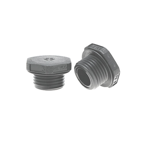 1/4 in NPT Grey Liquid Tight Threaded Vent Plug - 16.8mm Length | Nylon