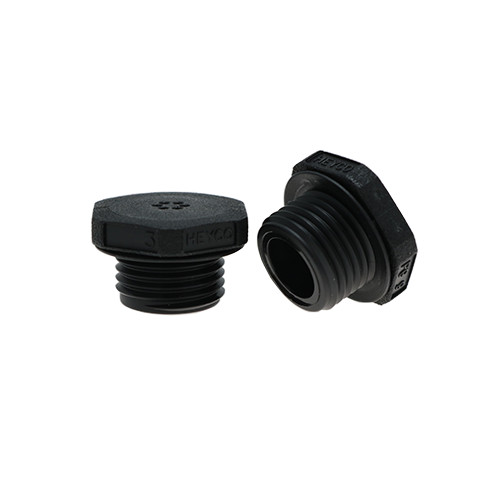 PG13.5 Black Liquid Tight Threaded Vent Plug - 15.8mm Length | Nylon