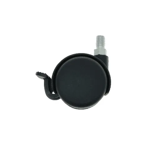50mm Braked Threaded Castor Wheel - M8 x 15mm Thread (For Soft Floor) | 50kg
