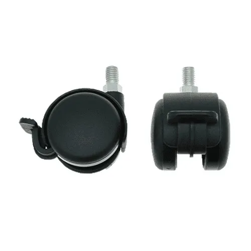 50mm Braked Threaded Castor Wheel - M10 x 15mm Thread (For Soft Floor) | 50kg