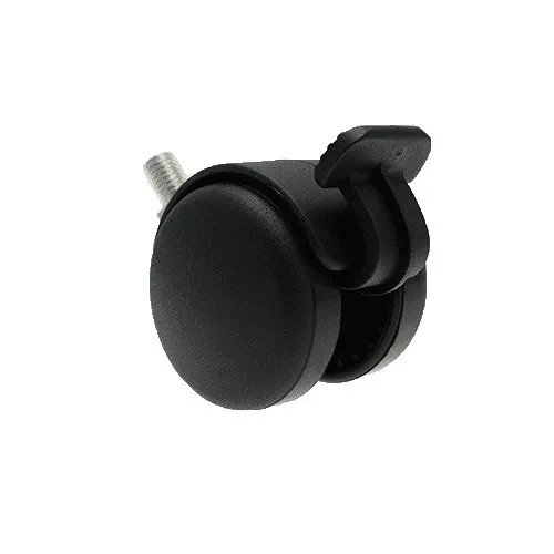 50mm Braked Threaded Castor Wheel - M10 x 15mm Thread (For Soft Floor) | 50kg