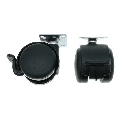 50mm Braked Plate Castor Wheel - 38mm x 38mm Plate (For Soft Floor) | 50kg