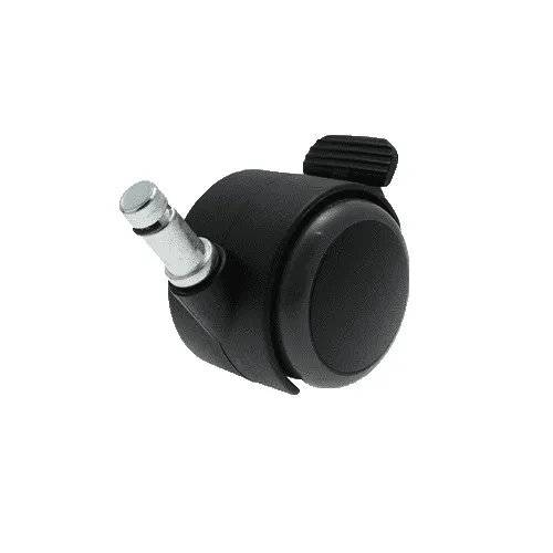 50mm Braked Stem Castor Wheel - 10mm x 30mm Stem (For Hard Floor) | 50kg