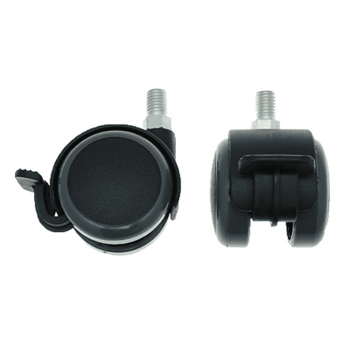 50mm Braked Threaded Castor Wheel - M8 x 15mm Thread (For Hard Floor) | 50kg