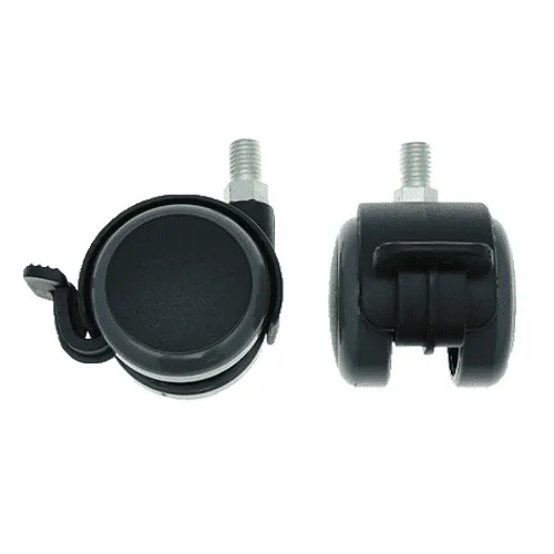 50mm Braked Threaded Castor Wheel - M10 x 15mm Thread (For Hard Floor) | 50kg
