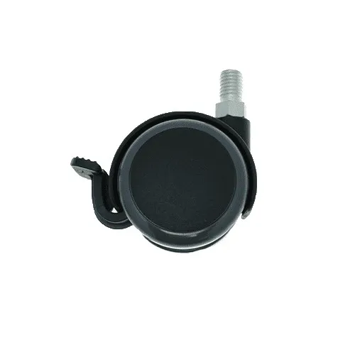 50mm Braked Threaded Castor Wheel - M10 x 15mm Thread (For Hard Floor) | 50kg
