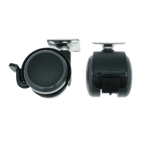 50mm Braked Plate Castor Wheel - 42mm x 42mm Plate (For Hard Floor) | 50kg