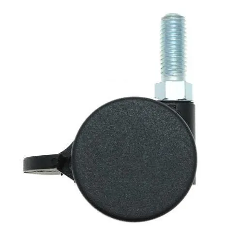 38mm Braked Threaded Castor Wheel - M8 x 12mm Thread (For Soft Floor) | 30kg