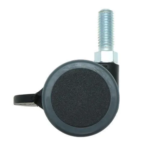 38mm Braked Threaded Castor Wheel - M8 x 20mm Thread (For Hard Floor) | 30kg