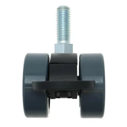 38mm Braked Threaded Castor Wheel - M12 x 20mm Thread (For Hard Floor) | 30kg