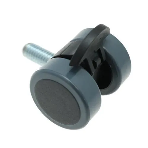 38mm Braked Threaded Castor Wheel - M12 x 20mm Thread (For Hard Floor) | 30kg