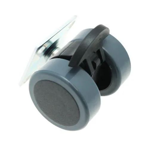 38mm Braked Plate Castor Wheel - 42mm x 42mm Plate (For Hard Floor) | 30kg