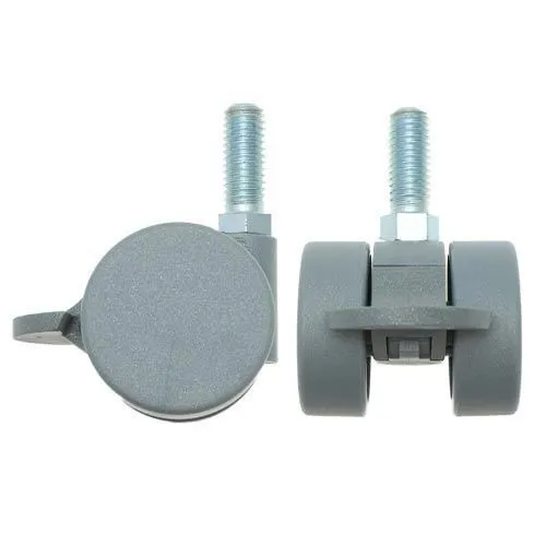 38mm Braked Threaded Castor Wheel - M8 x 20mm Thread (For Soft Floor) | 30kg