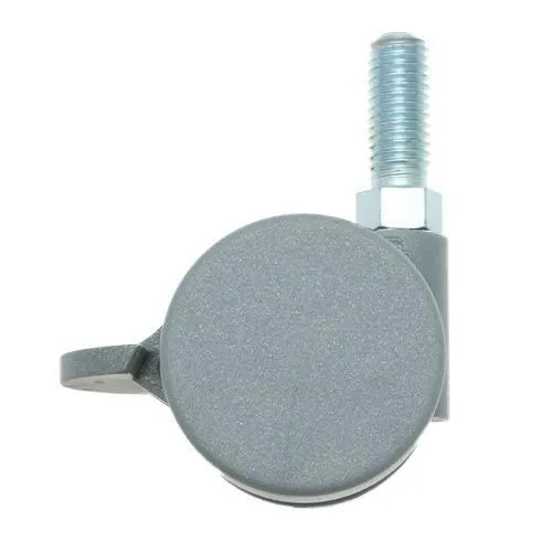 38mm Braked Threaded Castor Wheel - M10 x 15mm Thread (For Soft Floor) | 30kg
