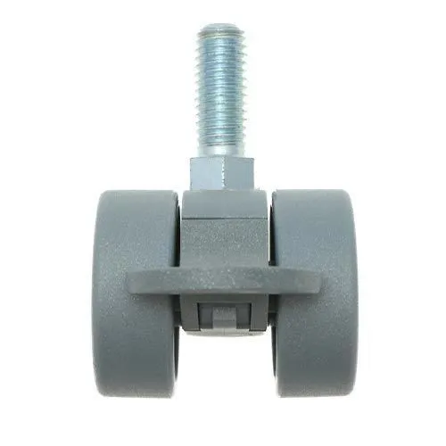 38mm Braked Threaded Castor Wheel - M10 x 25mm Thread (For Soft Floor) | 30kg