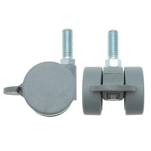 38mm Braked Threaded Castor Wheel - M12 x 20mm Thread (For Soft Floor) | 30kg