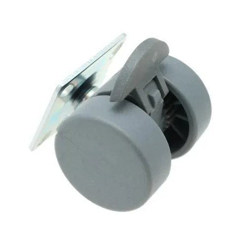38mm Braked Plate Castor Wheel - 38mm x 38mm Plate (For Soft Floor) | 30kg
