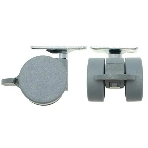 38mm Braked Plate Castor Wheel - 55mm x 55mm Plate (For Soft Floor) | 30kg