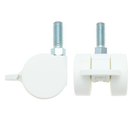 38mm Braked Threaded Castor Wheel - M8 x 20mm Thread (For Soft Floor) | 30kg