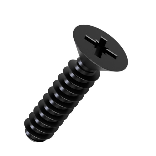 2.5mm x 6mm - Pozi Countersunk PT30 Screws - Black Zinc Plated Steel | Vital Parts