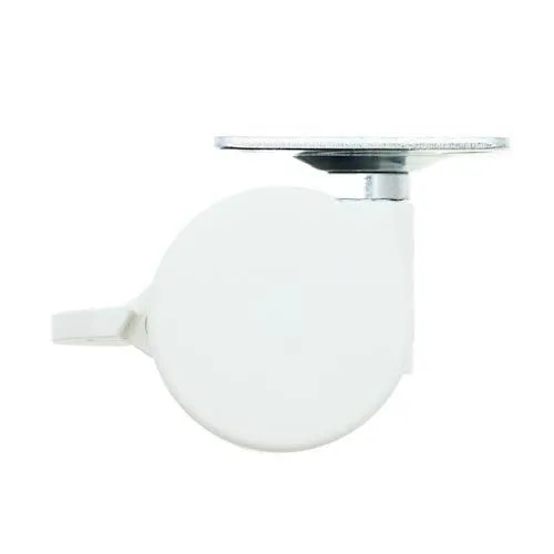 38mm Braked Plate Castor Wheel - 55mm x 55mm Plate (For Soft Floor) | 30kg