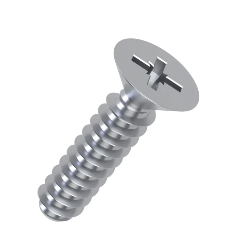 6.0 x 20 Pozi Countersunk PT30 Screw - Bright Zinc Plated Steel