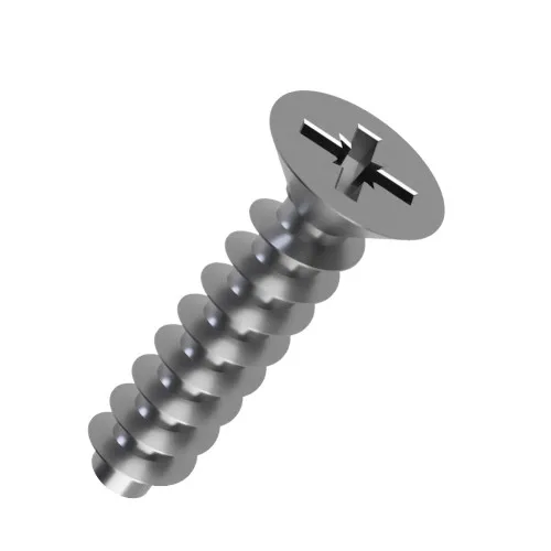 3.5mm x 6mm Pozi Countersunk Screw for Hard Plastics (PT45) - PZ1 Drive | A2 Stainless Steel