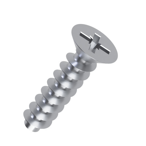 5mm x 10mm Pozi Countersunk Screw for Hard Plastics (PT45) - PZ2 Drive | BZP Steel