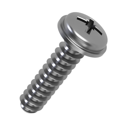 4mm x 16mm Pozi Flanged Screw for Soft Plastics (PT30) | A2 Stainless Steel