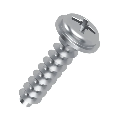 5.0 x 16mm Pozi Flanged PT45 Screw - Bright Zinc Plated Steel
