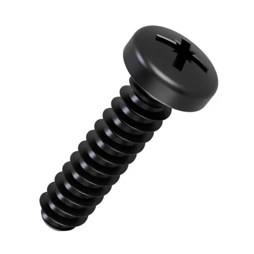 2.5mm x 12mm Pozi Pan Head Screw for Soft Plastics (PT30) | Black Zinc Steel