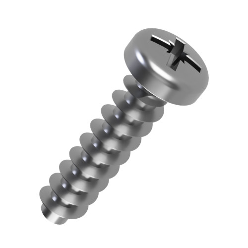 4mm x 12mm Pozi Pan Screw for Hard Plastics (PT45) - PZ2 Drive | A2 Stainless Steel