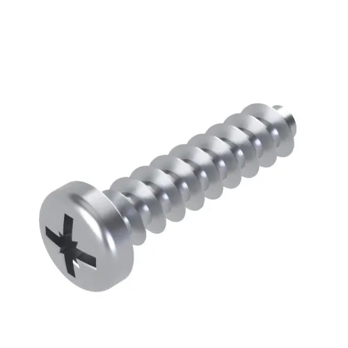 6mm x 25mm Pozi Pan Screw for Hard Plastics (PT45) - PZ2 Drive | BZP Steel