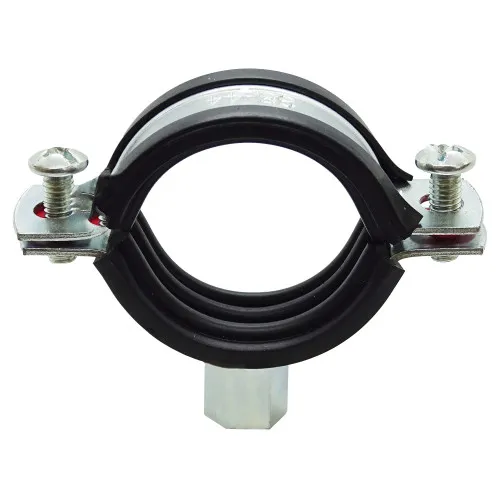23-28mm Rubber Lined Pipe Clamp, BZP Steel