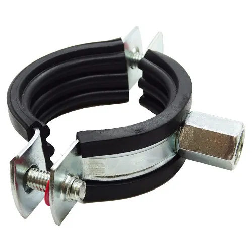 108-118mm Rubber Lined Pipe Clamp, BZP Steel