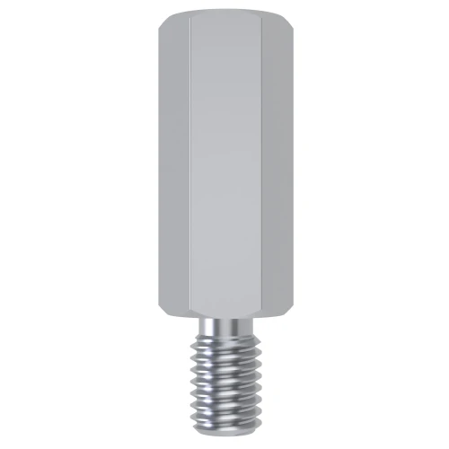 Male / Female Standoff - 4-40UNC to M3, 5mm Height, 12mm Threads - Brass