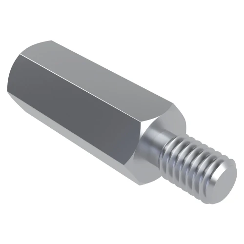 Male / Female Standoff - 4-40UNC to M3, 5mm Height, 12mm Threads - Brass