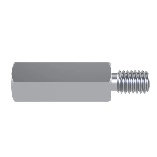 Male / Female Standoff - 4-40UNC to M3, 5mm Height, 12mm Threads - Brass