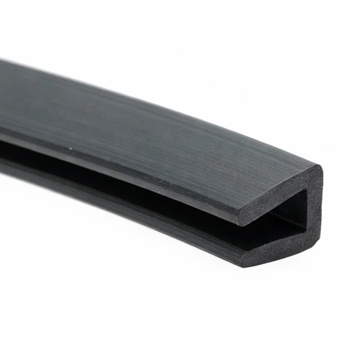 6.4mm x 6mm Square Channel Rubber Edge Trim (For 3mm Panel) 1m EPDM