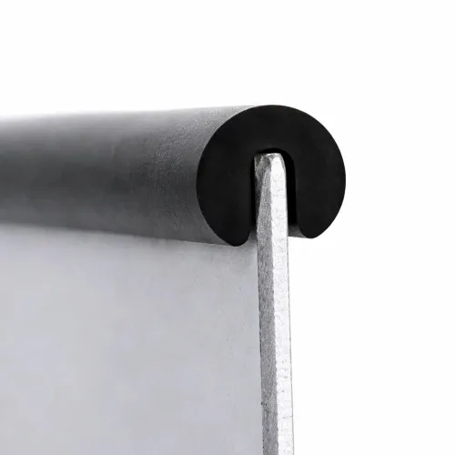 4mm x 6mm U Channel Rubber Edge Trim  - O Profile (For 1mm Panel) 1m EPDM