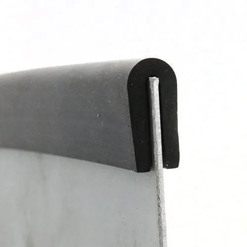 9mm x 7.4mm U Channel Rubber Edge Trim (For 2mm - 3mm Panel) 1m EPDM