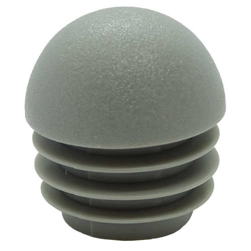 22mm Grey Round Domed Tube Insert (To Fit 18-19mm Tube) - 1.5-2mm Wall - 10.5mm Head Height | LDPE