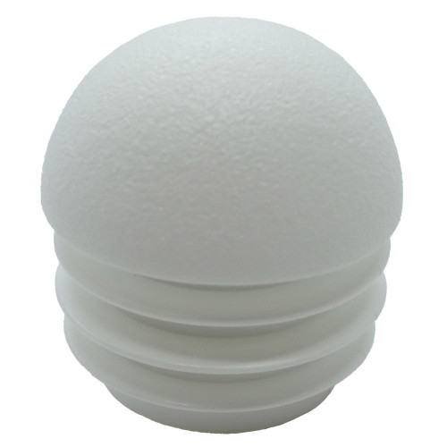 28mm White Round Domed Tube Insert (To Fit 24-26mm Tube) - 1-2mm Wall - 14mm Head Height | LDPE