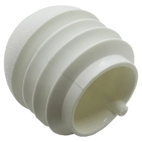 32mm White Round Domed Tube Insert (To Fit 28-30mm Tube) - 1-2mm Wall - 15.5mm Head Height | LDPE