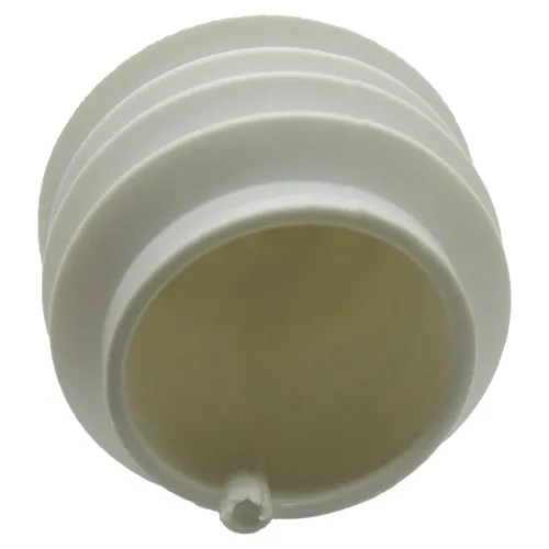 32mm White Round Domed Tube Insert (To Fit 28-30mm Tube) - 1-2mm Wall - 15.5mm Head Height | LDPE