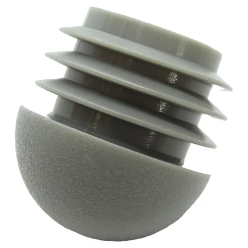 42mm Grey Round Domed Tube Insert (To Fit 37-39mm Tube) - 1.5-2.5mm Wall - 21mm Head Height | LDPE